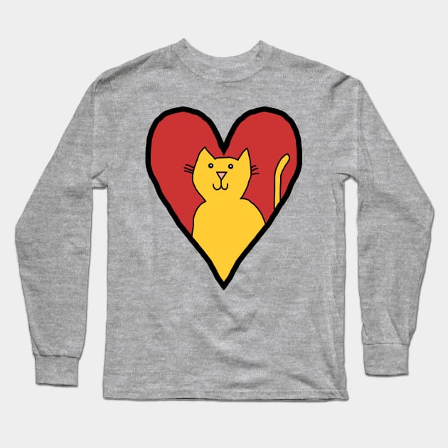 My Valentine Cat Long Sleeve T-Shirt by ellenhenryart